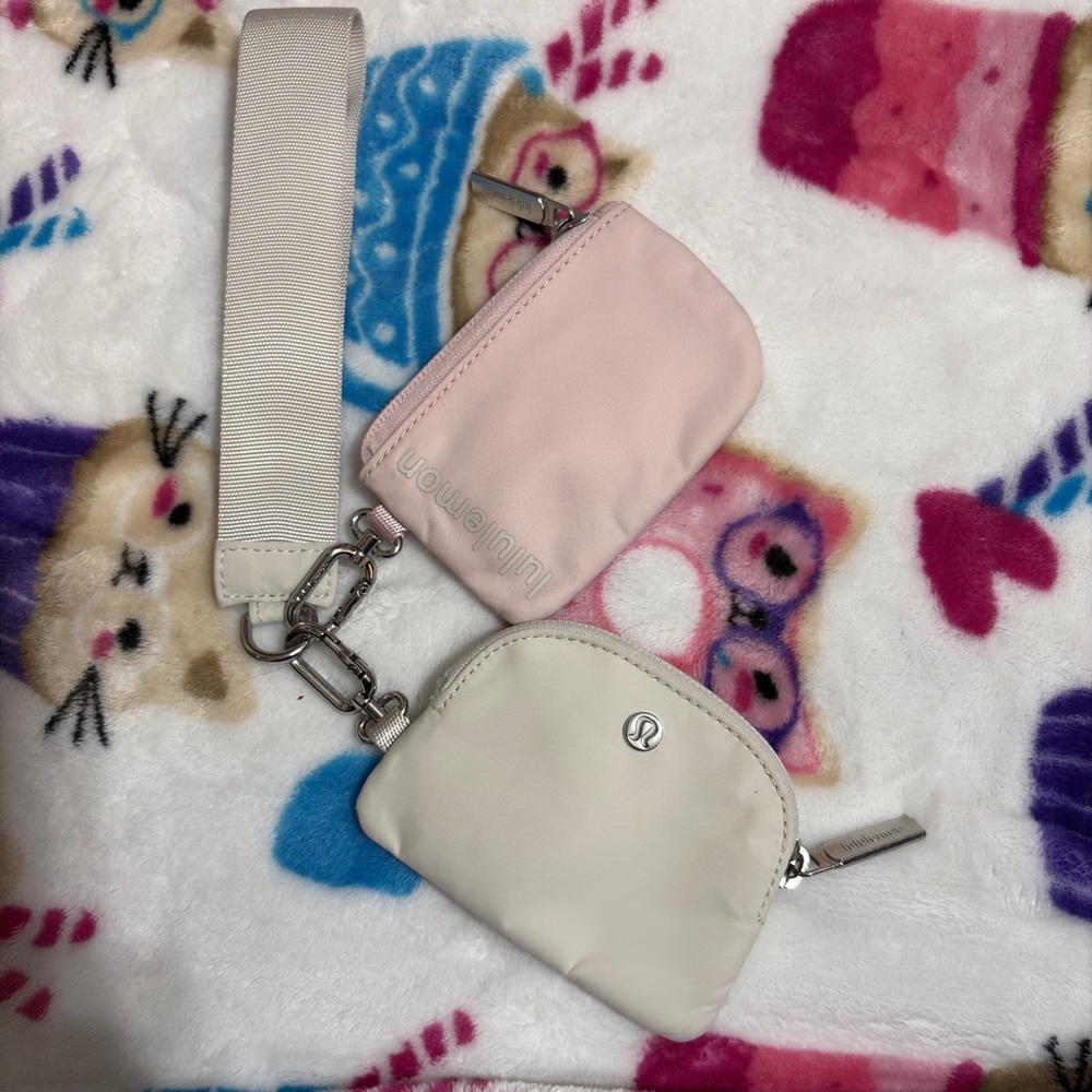 Lululemon Pink and Cream Wallet Set